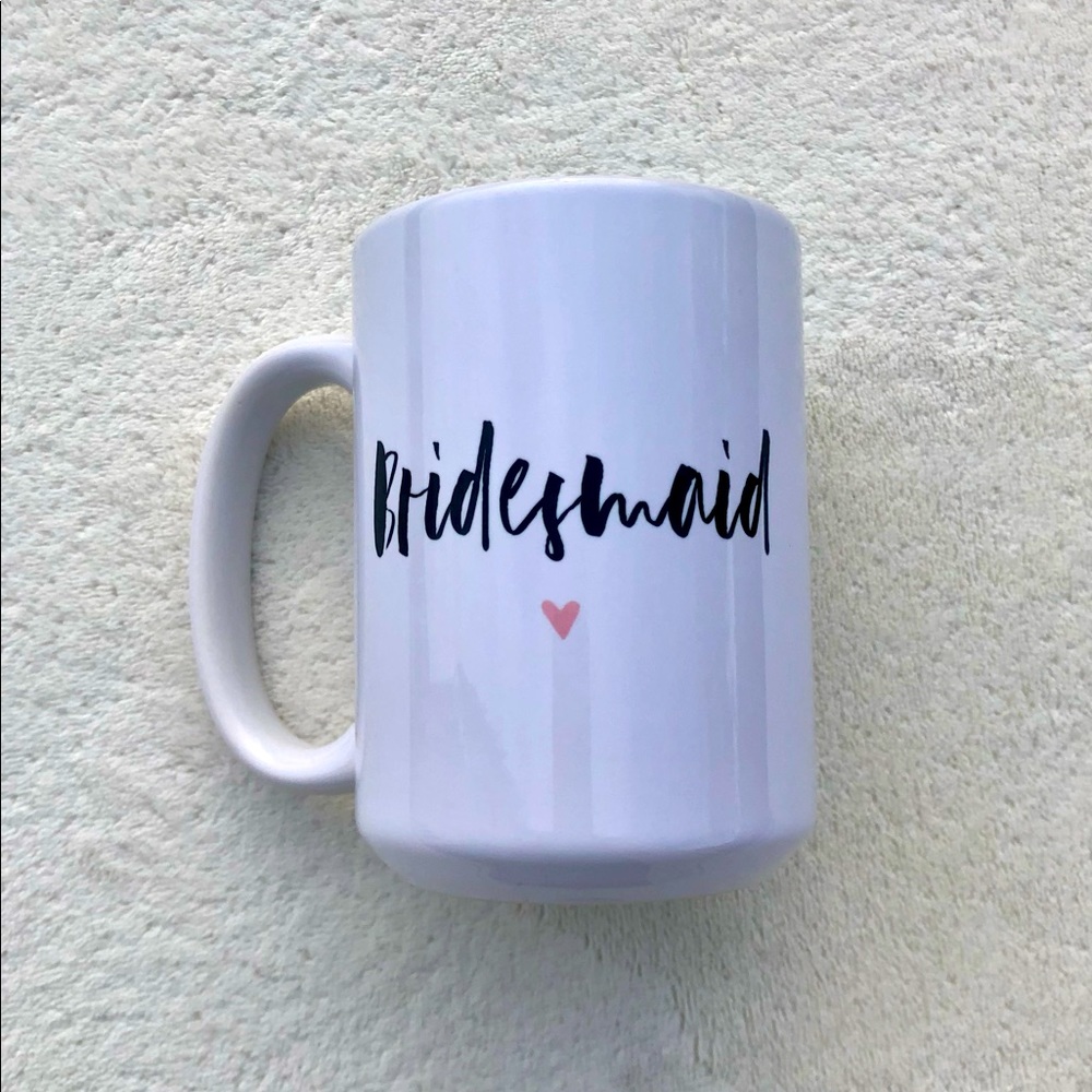 Bridesmaid Coffee Mug Ceramic Cup Pink Heart